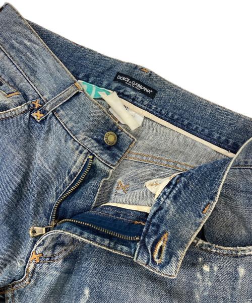 DOLCE & GABBANA（ドルチェ＆ガッバーナ）DOLCE & GABBANA (ドルチェ＆ガッバーナ) ダメージ加工デニムパンツ インディゴ サイズ:48の古着・服飾アイテム