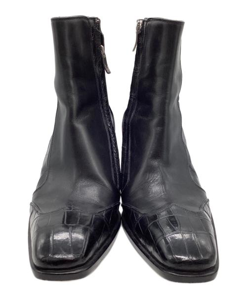 Around The Shoes（アラウンドザシューズ）Around The Shoes (アラウンドザシューズ) クロコ型押しブーツ ブラック サイズ:SIZE41の古着・服飾アイテム