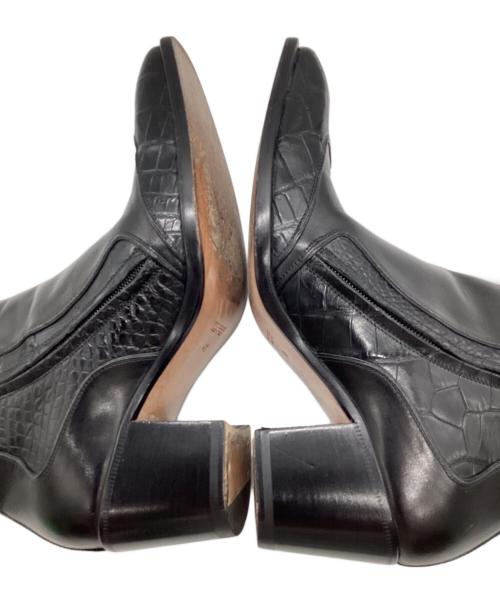 Around The Shoes（アラウンドザシューズ）Around The Shoes (アラウンドザシューズ) クロコ型押しブーツ ブラック サイズ:SIZE41の古着・服飾アイテム