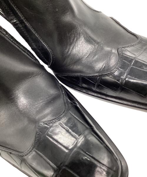 Around The Shoes（アラウンドザシューズ）Around The Shoes (アラウンドザシューズ) クロコ型押しブーツ ブラック サイズ:SIZE41の古着・服飾アイテム