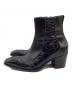 中古・古着 Around The Shoes (アラウンドザシューズ) クロコ型押しブーツ ブラック サイズ:SIZE41：7000円