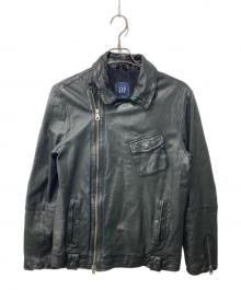 OLD GAP（オールドギャップ）の古着「レザーライダースジャケット」｜ブラック