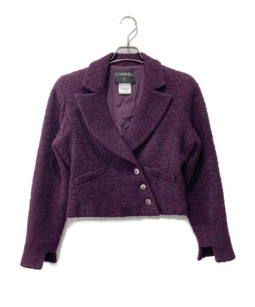 CHANEL（シャネル）CHANEL (シャネル) ツイードセットアップ パープル サイズ:40の古着・服飾アイテム