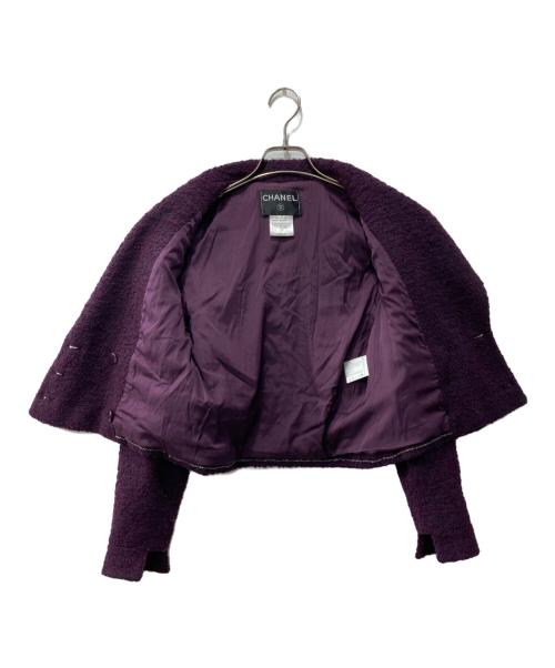 CHANEL（シャネル）CHANEL (シャネル) ツイードセットアップ パープル サイズ:40の古着・服飾アイテム