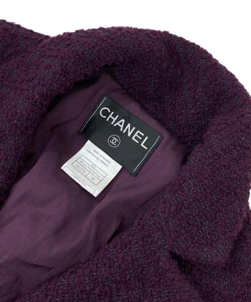 CHANEL（シャネル）CHANEL (シャネル) ツイードセットアップ パープル サイズ:40の古着・服飾アイテム