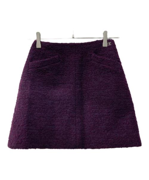 CHANEL（シャネル）CHANEL (シャネル) ツイードセットアップ パープル サイズ:40の古着・服飾アイテム