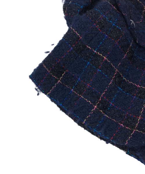 CHANEL（シャネル）CHANEL (シャネル) ツイードベルテッドセットアップ ネイビー サイズ:38の古着・服飾アイテム