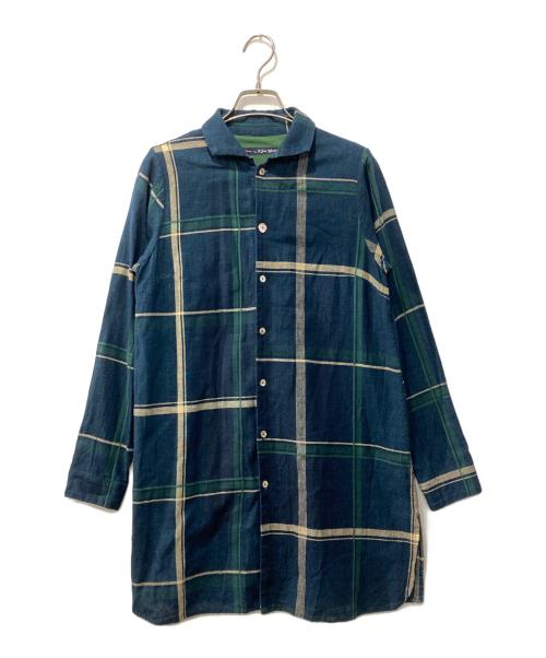 Pal'las Palace（パラスパレス）PAL'LAS PALACE (パラスパレス) チェックロングシャツ ネイビー サイズ:2の古着・服飾アイテム