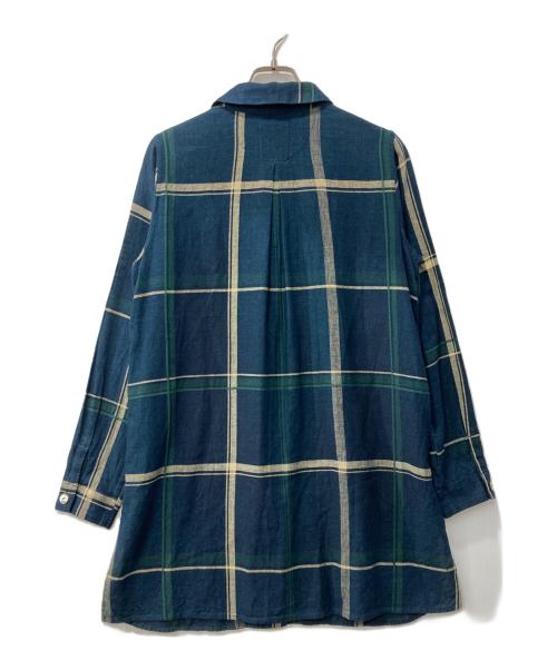 Pal'las Palace（パラスパレス）PAL'LAS PALACE (パラスパレス) チェックロングシャツ ネイビー サイズ:2の古着・服飾アイテム
