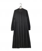 STEVEN ALANスティーブンアラン）の古着「DOT GEORGETTE FLARE DRESS/ワンピース」｜ブラック