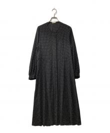 STEVEN ALAN（スティーブンアラン）の古着「DOT GEORGETTE FLARE DRESS/ワンピース」｜ブラック