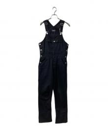 holiday（ホリデー）の古着「SLIM FLARE DENIM OVER-ALL」｜ブラック