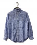 POLO RALPH LAURENポロ・ラルフローレン）の古着「リネン混ストライプシャツ」｜ブルー