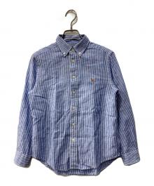 POLO RALPH LAUREN（ポロ・ラルフローレン）の古着「リネン混ストライプシャツ」｜ブルー