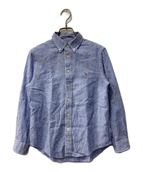 POLO RALPH LAUREN（ポロ・ラルフローレン）POLO RALPH LAUREN (ポロ・ラルフローレン) リネン混ストライプシャツ ブルー サイズ:Mの古着・服飾アイテム