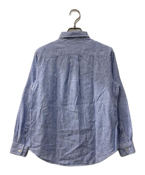 POLO RALPH LAUREN（ポロ・ラルフローレン）POLO RALPH LAUREN (ポロ・ラルフローレン) リネン混ストライプシャツ ブルー サイズ:Mの古着・服飾アイテム