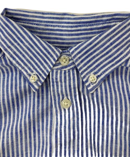 POLO RALPH LAUREN（ポロ・ラルフローレン）POLO RALPH LAUREN (ポロ・ラルフローレン) リネン混ストライプシャツ ブルー サイズ:Mの古着・服飾アイテム