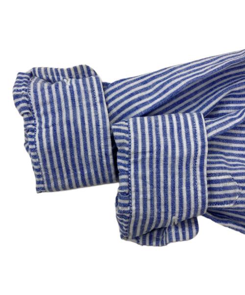 POLO RALPH LAUREN（ポロ・ラルフローレン）POLO RALPH LAUREN (ポロ・ラルフローレン) リネン混ストライプシャツ ブルー サイズ:Mの古着・服飾アイテム