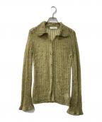 OHOTOROオオトロ）の古着「モヘアニットカーディガン/feather damage cardigan」｜グリーン