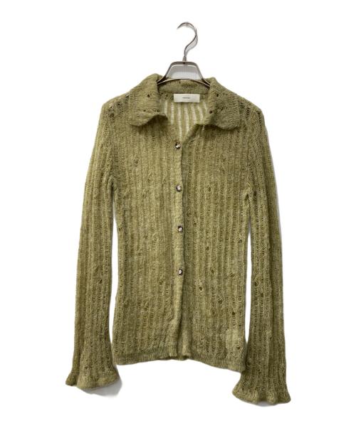 OHOTORO（オオトロ）OHOTORO (オオトロ) モヘアニットカーディガン/feather damage cardigan グリーン サイズ:FREEの古着・服飾アイテム