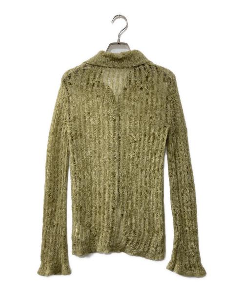 OHOTORO（オオトロ）OHOTORO (オオトロ) モヘアニットカーディガン/feather damage cardigan グリーン サイズ:FREEの古着・服飾アイテム