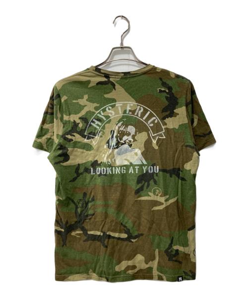Hysteric Glamour（ヒステリックグラマー）Hysteric Glamour (ヒステリックグラマー) LOOKING AT YOU/Tシャツ カーキ サイズ:Lの古着・服飾アイテム
