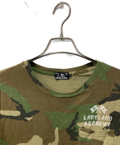 Hysteric Glamour（ヒステリックグラマー）Hysteric Glamour (ヒステリックグラマー) LOOKING AT YOU/Tシャツ カーキ サイズ:Lの古着・服飾アイテム