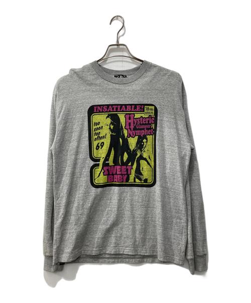 Hysteric Glamour（ヒステリックグラマー）Hysteric Glamour (ヒステリックグラマー) ロングスリーブカットソー グレー サイズ:Mの古着・服飾アイテム
