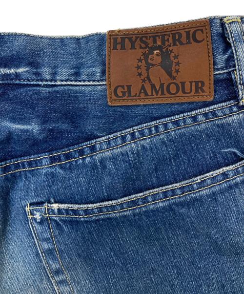Hysteric Glamour（ヒステリックグラマー）Hysteric Glamour (ヒステリックグラマー) スタッズポケット ヒスガールペイント ストレートデニムパンツ インディゴ サイズ:32の古着・服飾アイテム