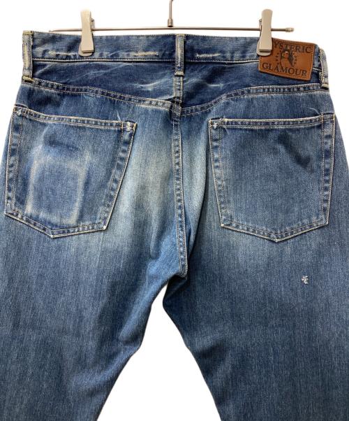 Hysteric Glamour（ヒステリックグラマー）Hysteric Glamour (ヒステリックグラマー) スタッズポケット ヒスガールペイント ストレートデニムパンツ インディゴ サイズ:32の古着・服飾アイテム