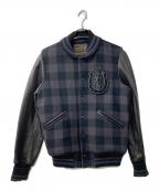 Hysteric Glamourヒステリックグラマー）の古着「HORSE SHOE ワッペン付レザースリーブスタジャン」｜ブラック