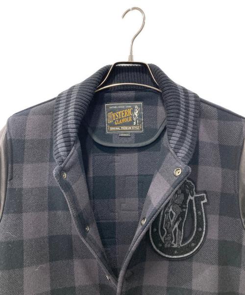 Hysteric Glamour（ヒステリックグラマー）Hysteric Glamour (ヒステリックグラマー) HORSE SHOE ワッペン付レザースリーブスタジャン ブラック サイズ:Mの古着・服飾アイテム
