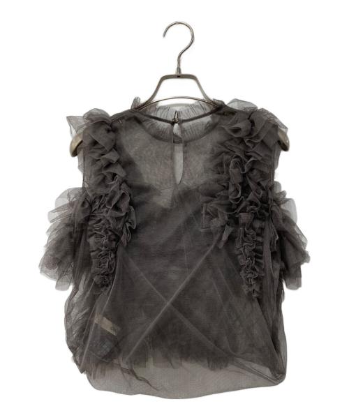 COCODEAL（ココディール）COCODEAL (ココディール) アシメフリルチュールノースリブラウス グレー サイズ:2の古着・服飾アイテム