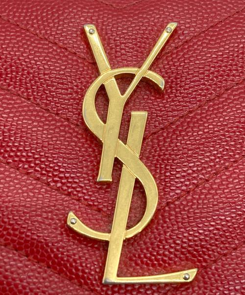 Saint Laurent Paris（サンローランパリ）Saint Laurent Paris (サンローランパリ) ラウンドファスナー長財布 レッドの古着・服飾アイテム