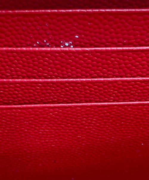 Saint Laurent Paris（サンローランパリ）Saint Laurent Paris (サンローランパリ) ラウンドファスナー長財布 レッドの古着・服飾アイテム