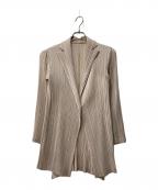 ISSEY MIYAKE FETEイッセイミヤケフェット）の古着「プリーツカーディガン」｜ベージュ