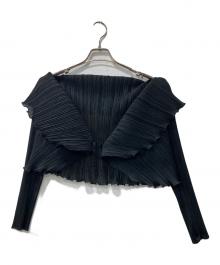 PLEATS PLEASE（プリーツプリーズ）の古着「プリーツカーディガン」｜ブラック