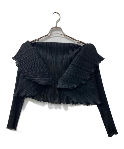 PLEATS PLEASE（プリーツプリーズ）PLEATS PLEASE (プリーツプリーズ) プリーツカーディガン ブラック サイズ:3の古着・服飾アイテム