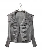 ISSEY MIYAKE FETEイッセイミヤケフェット）の古着「装飾プリーツカーディガン」｜グレー