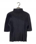 PLEATS PLEASEプリーツプリーズ）の古着「ハイネックカットソー」｜ブラック