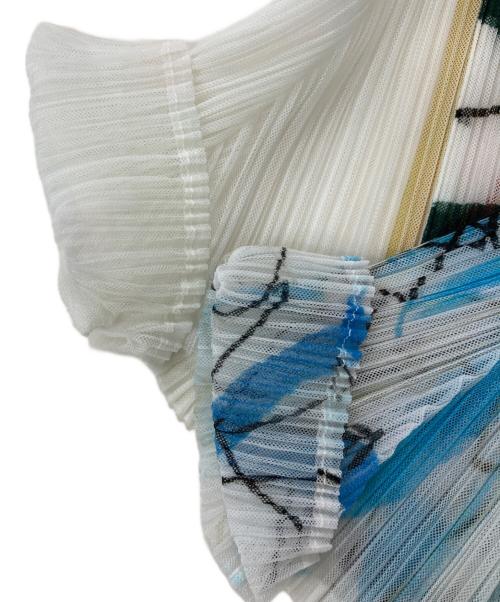 PLEATS PLEASE（プリーツプリーズ）PLEATS PLEASE (プリーツプリーズ) 半袖総柄プリーツカーディガン ベージュ サイズ:3の古着・服飾アイテム