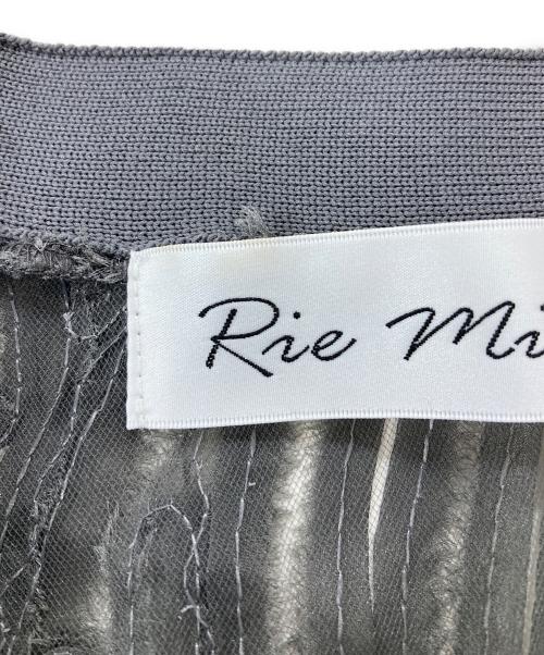 Rie miller（リエ ミラー）Rie miller (リエ ミラー) チュール刺繍Vネックカーディガン グレー サイズ:38の古着・服飾アイテム
