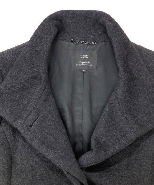 23区（ニジュウサンク）23区 (ニジュウサンク) スタンドカラーコート グレー サイズ:38の古着・服飾アイテム