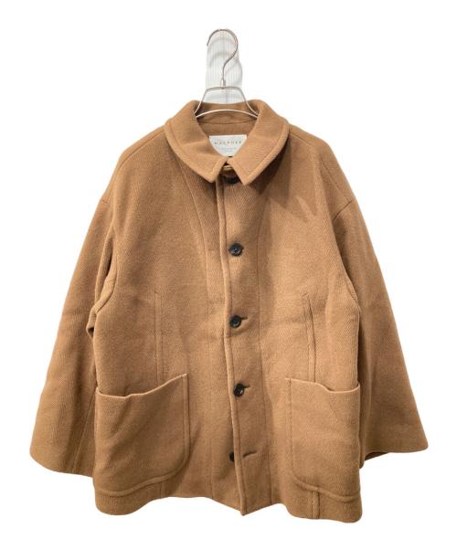 MACPHEE（マカフィー）MACPHEE (マカフィー) ウールヘリンボーン ワイドスリーブハーフコート ブラウン サイズ:36の古着・服飾アイテム