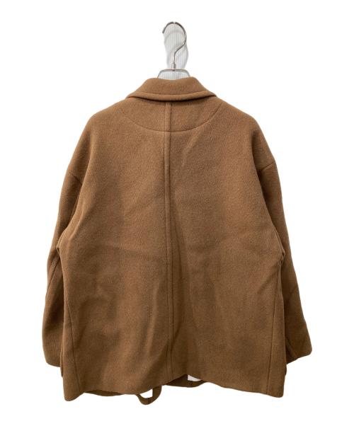 MACPHEE（マカフィー）MACPHEE (マカフィー) ウールヘリンボーン ワイドスリーブハーフコート ブラウン サイズ:36の古着・服飾アイテム