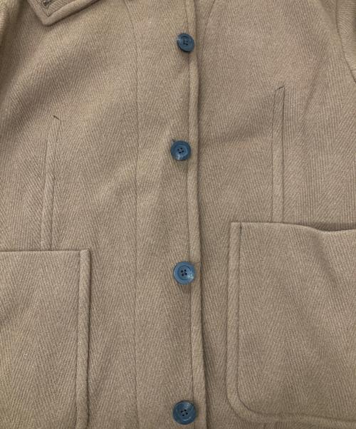 MACPHEE（マカフィー）MACPHEE (マカフィー) ウールヘリンボーン ワイドスリーブハーフコート ブラウン サイズ:36の古着・服飾アイテム