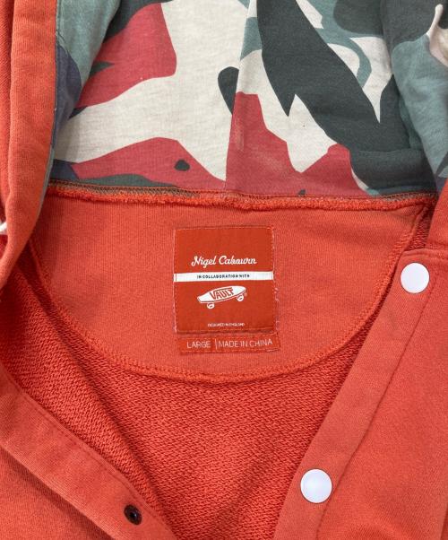 NIGEL CABOURN（ナイジェルケーボン）NIGEL CABOURN (ナイジェルケーボン) VANS VAULT (バンズボルト) スナップボタンパーカー オレンジ サイズ:Ⅼの古着・服飾アイテム