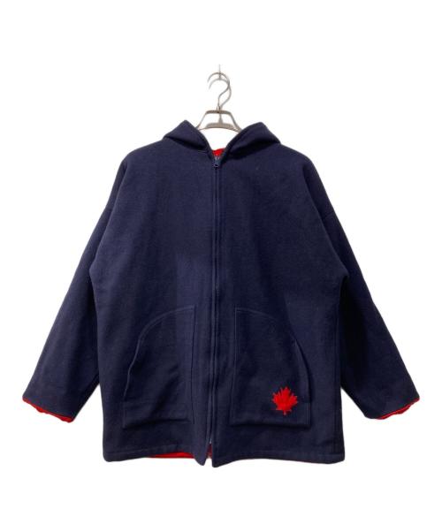 USED（ユーズド）USED (ユーズド) リバーシブルフーデッドジャケット ネイビー×レッド サイズ:不明の古着・服飾アイテム