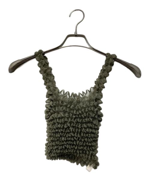 LEINWANDE（ラインヴァンド）LEINWANDE (ラインヴァンド) Poko Poko Camisole ポコポコキャミソール カーキ サイズ:Fの古着・服飾アイテム