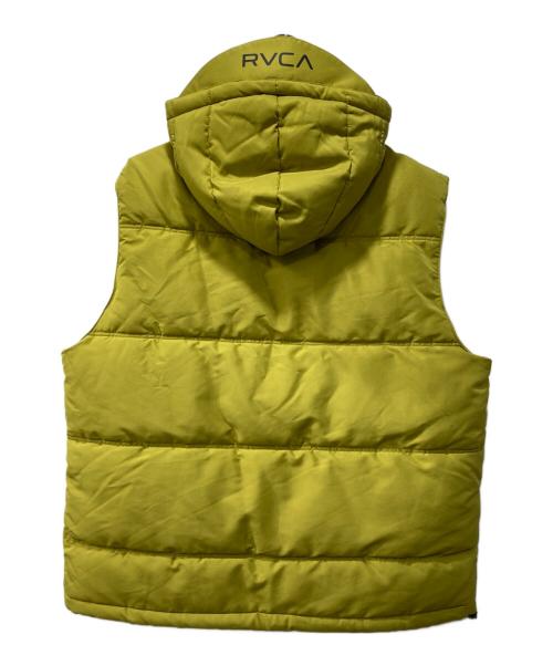 RVCA（ルーカ）RVCA (ルーカ) VISOR HOODED PUFFER VEST/中綿ベスト イエロー サイズ:Lの古着・服飾アイテム